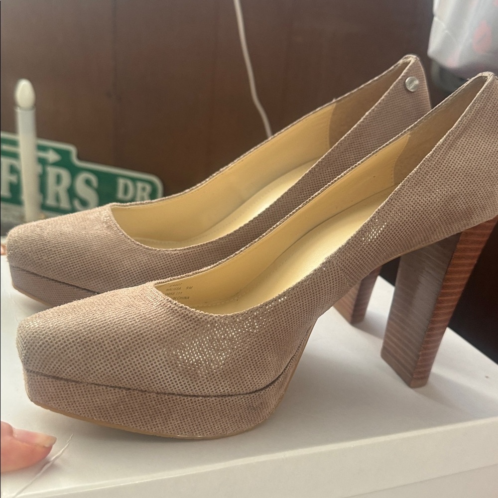 Calvin Klein Taupe Platform Pumps